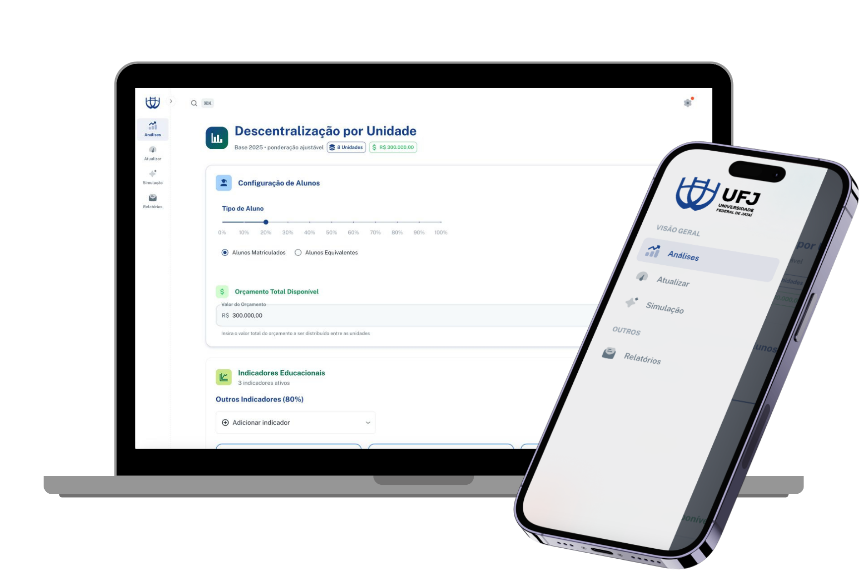 Dashboard Principal do Sistema UFJ